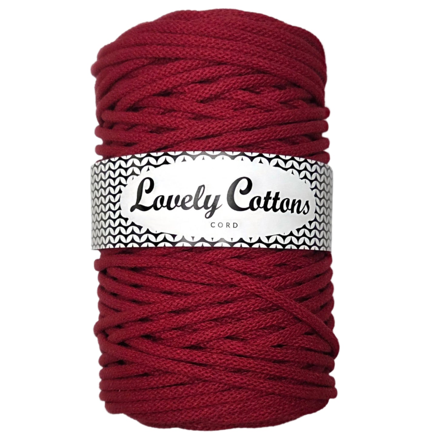 lovely cottons braided 5mm cord in persian red