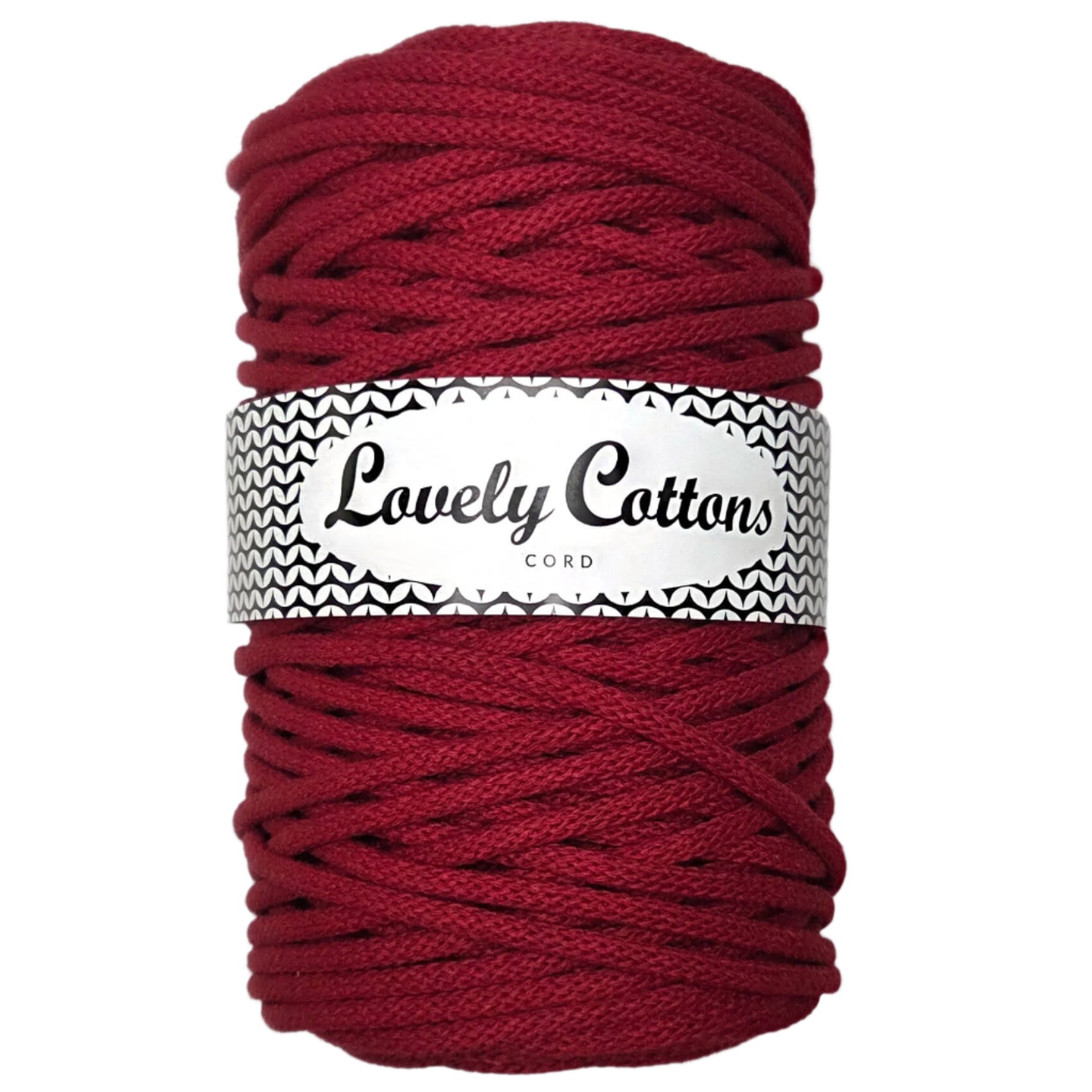 lovely cottons braided 5mm cord in persian red