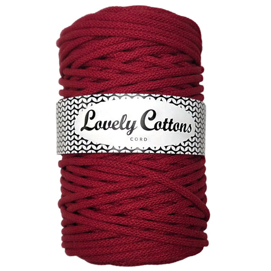 lovely cottons braided 5mm cord in persian red