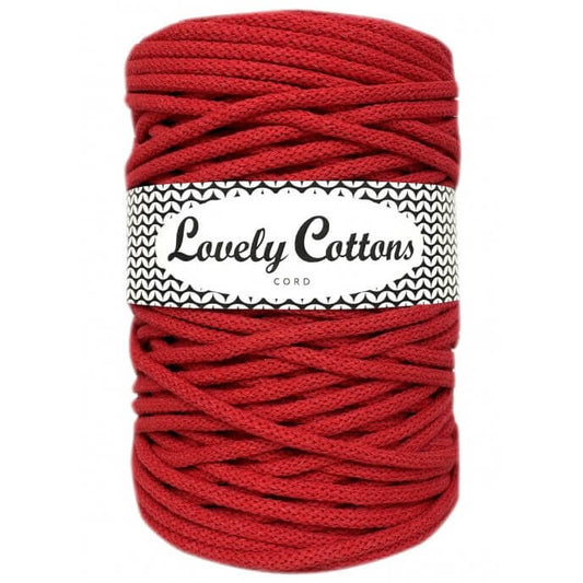 lovely cottons braided 5mm cord in red