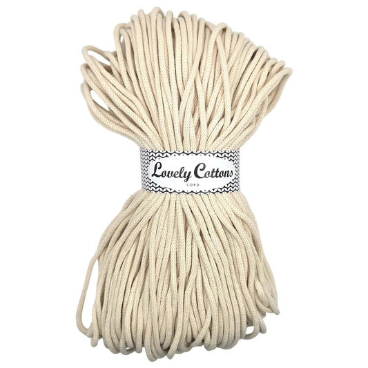 Lovely Cottons braided 5mm soft all cotton cord