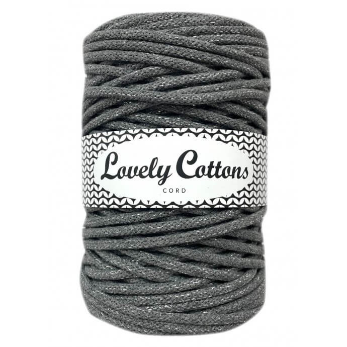 lovely cottons braided 5mm cord in sparkly graphite