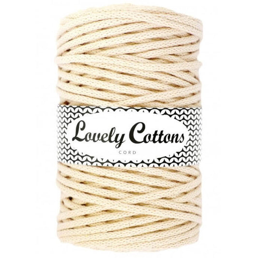 lovely cottons braided 5mm cord - vanilla