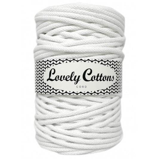 lovely cottons braided 5mm cord in white