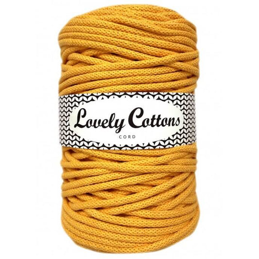 lovely cottons braided 5mm cord in yellow