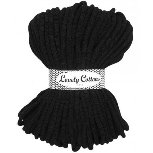 lovely cottons braided 9mm cord - black