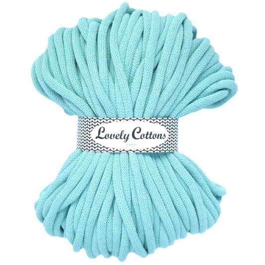 lovely cottons braided 9mm cord - celeste