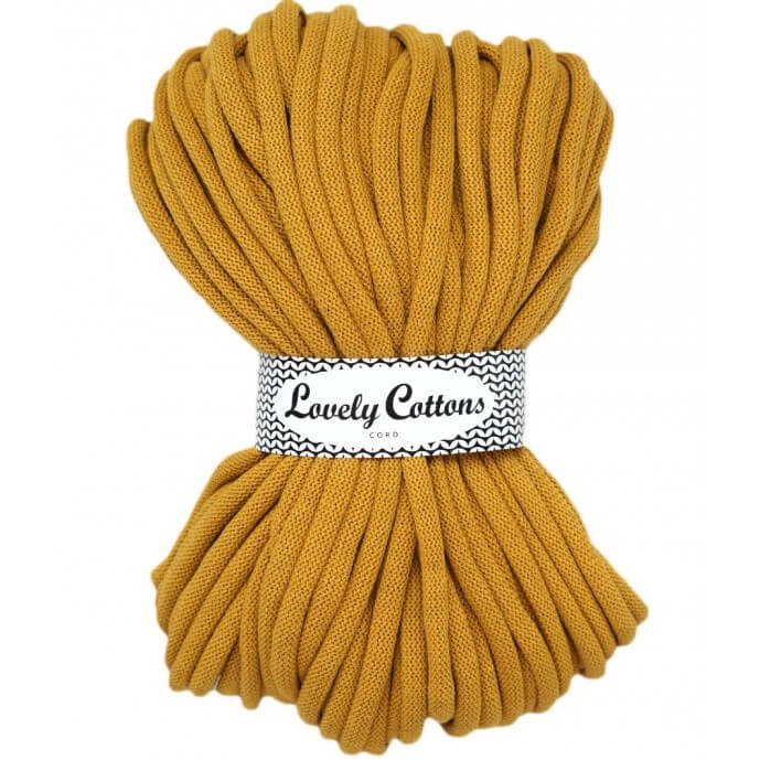 lovely cottons braided 9mm cord - mustard