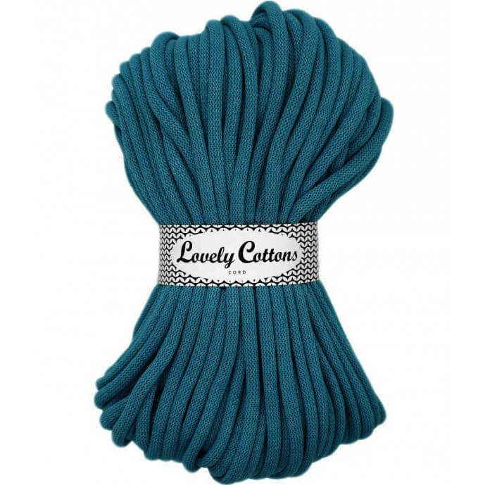 lovely cottons braided 9mm cord - ocean