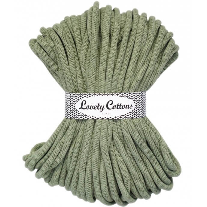 lovely cottons braided 9mm cord - olive