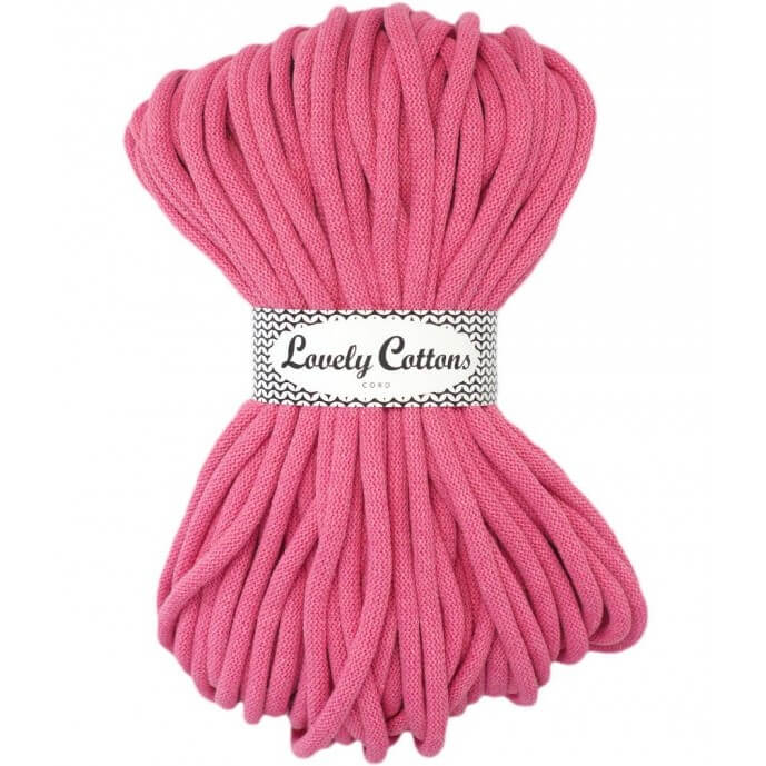 lovely cottons braided 9mm cord - pink