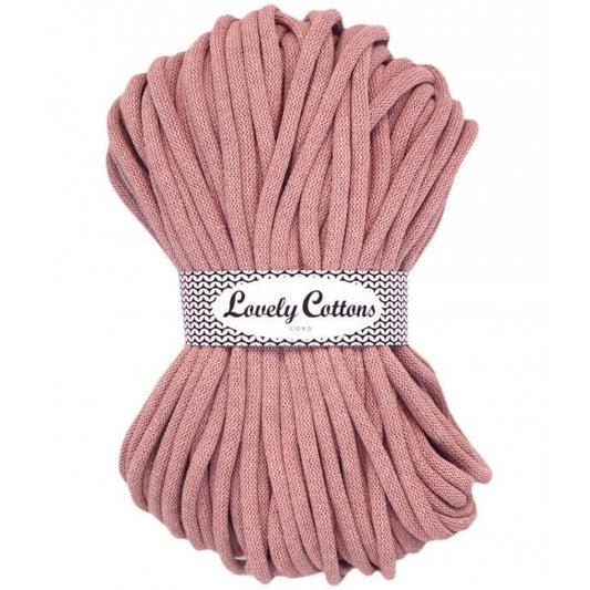lovely cottons braided 9mm cord - powder rose