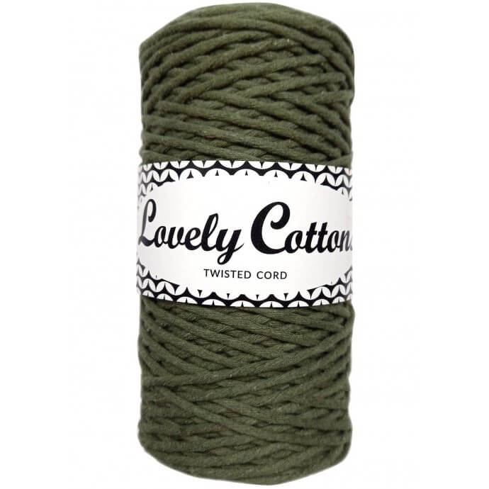 lovely cottons twisted 1.5mm dark olive