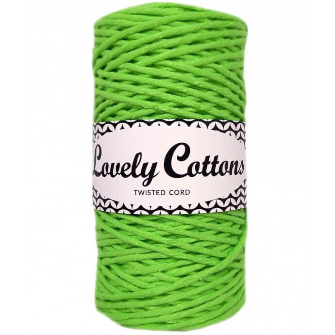 lovely cottons twisted 1.5mm lime