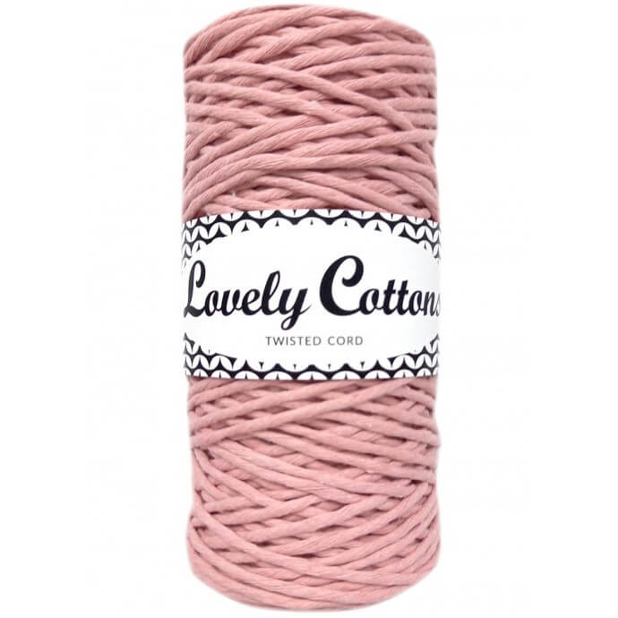 lovely cottons twisted 1.5mm powder rose