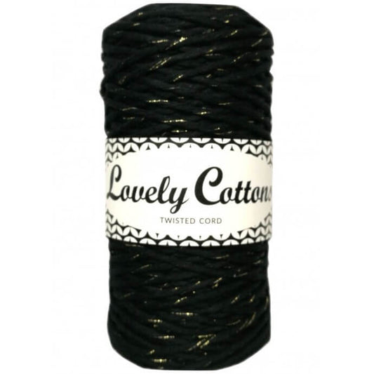 lovely cottons twisted 1.5mm sparkly black