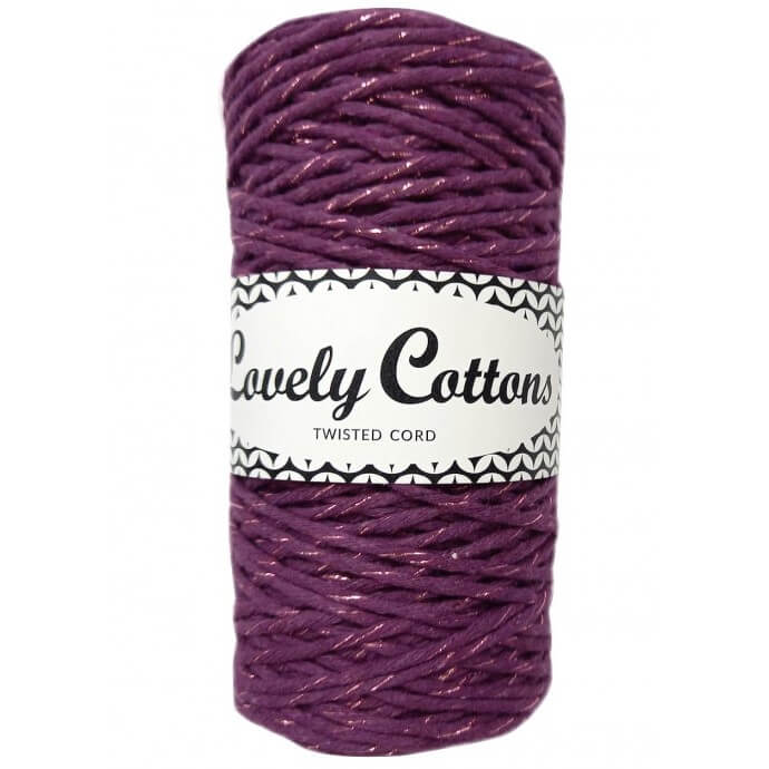 lovely cottons twisted 1.5mm sparkly plum