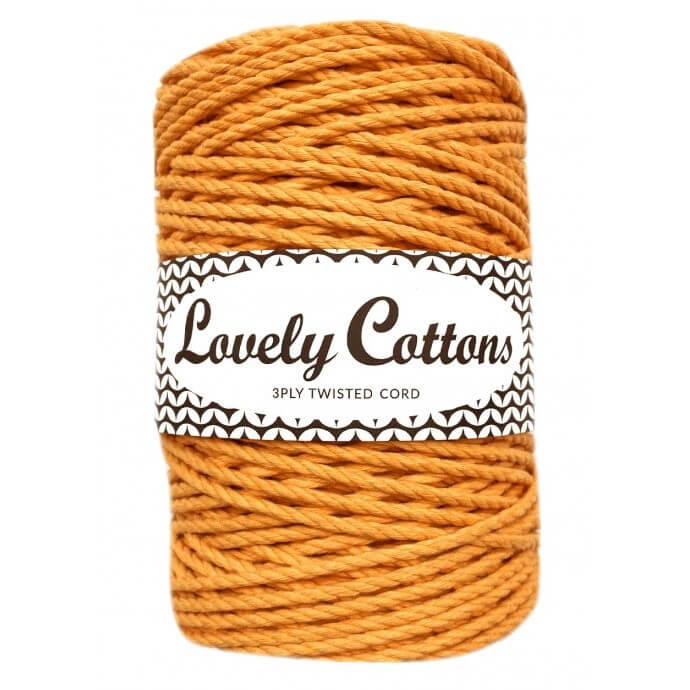 lovely cottons twisted 3mm 3ply cord - apricot
