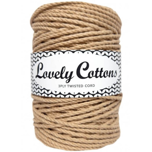 lovely cottons twisted 3mm 3ply cord - beige