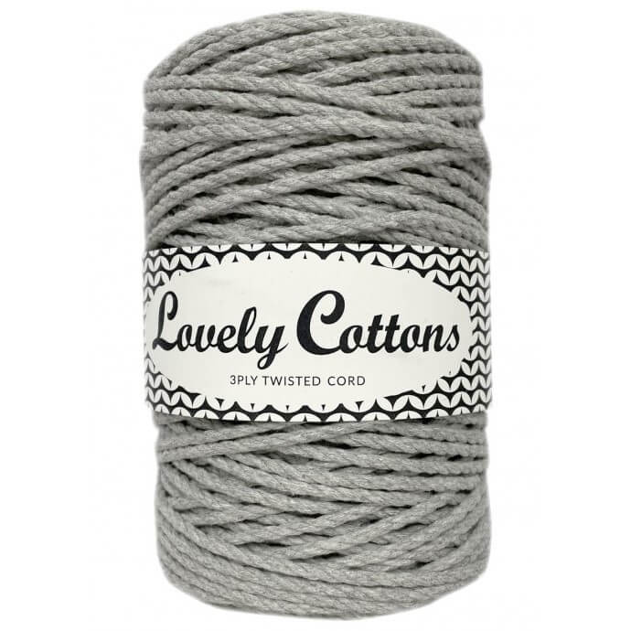 lovely cottons twisted 3mm 3ply cord - grey