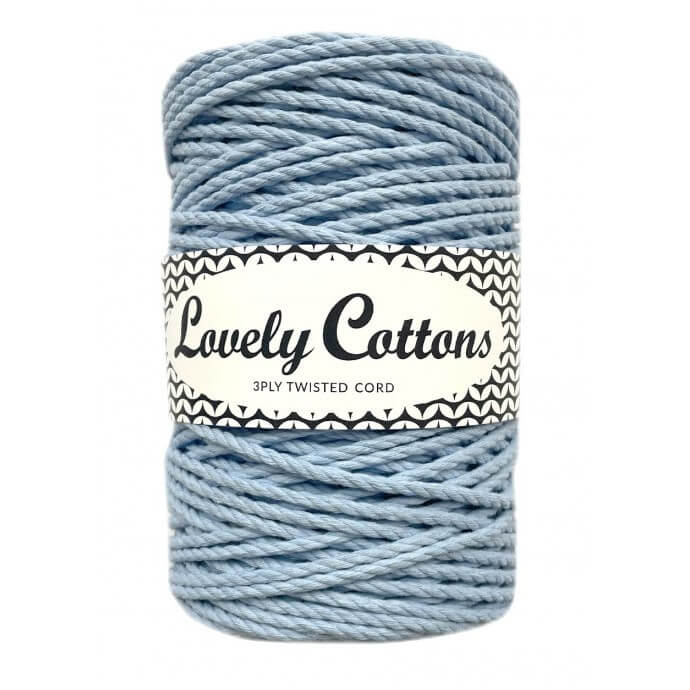 lovely cottons twisted 3mm 3ply cord - light blue