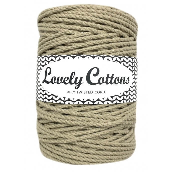 lovely cottons twisted 3mm 3ply cord - linen