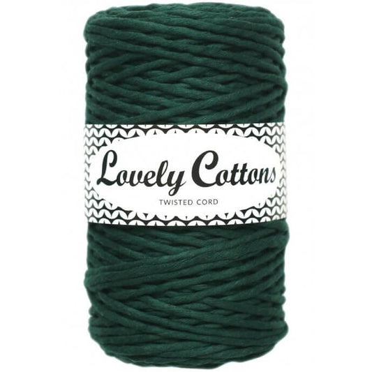 Recycled Cotton Twisted 3mm Cord in bottle green