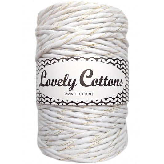 Recycled Cotton Twisted 3mm Cord in golden white
