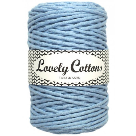 Recycled Cotton Twisted 3mm Cord in light blue