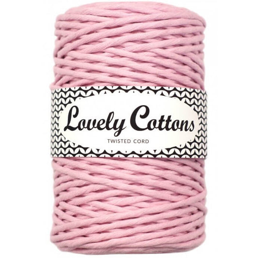 Recycled Cotton Twisted 3mm Cord in light pink
