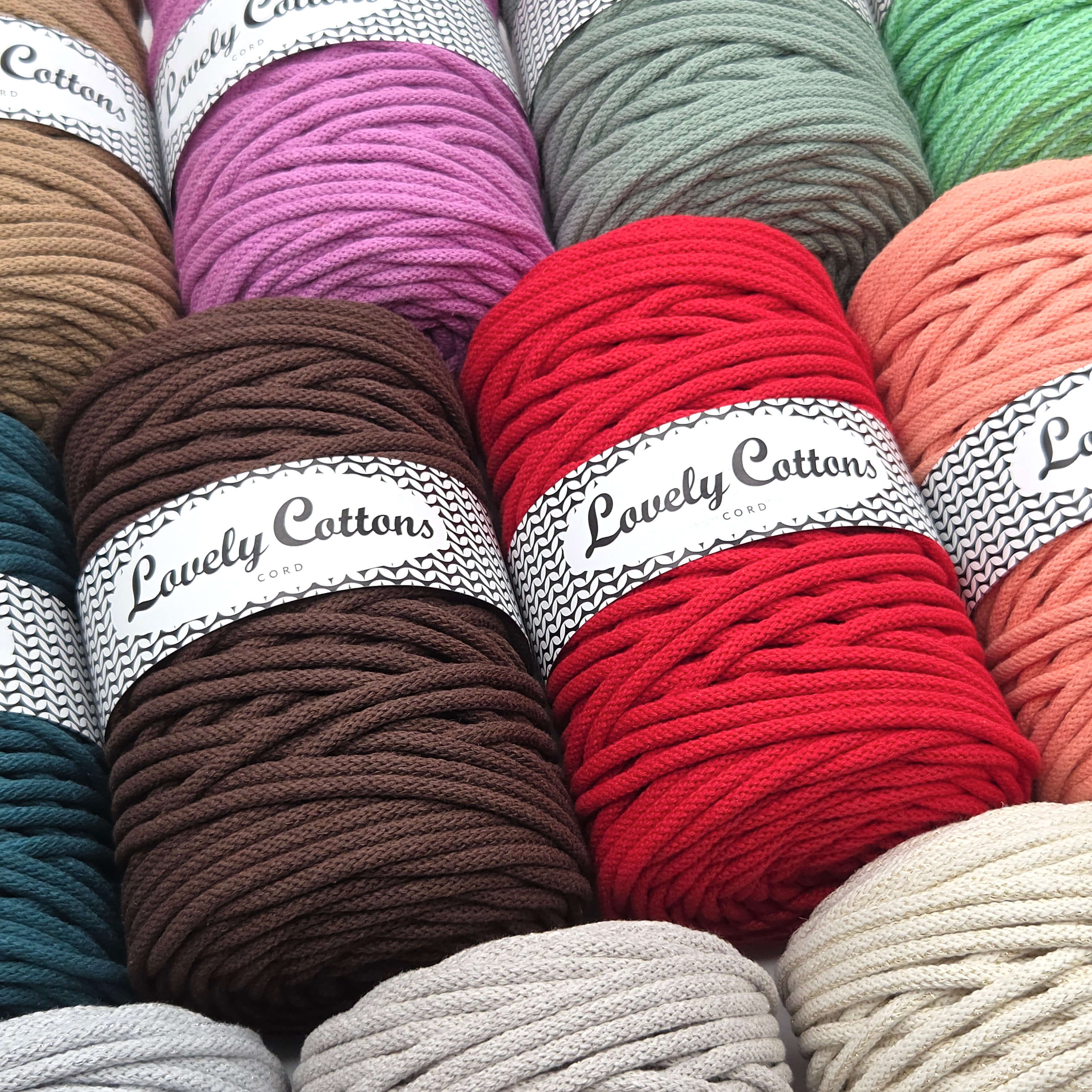 lovely cottons braided 5mm cords