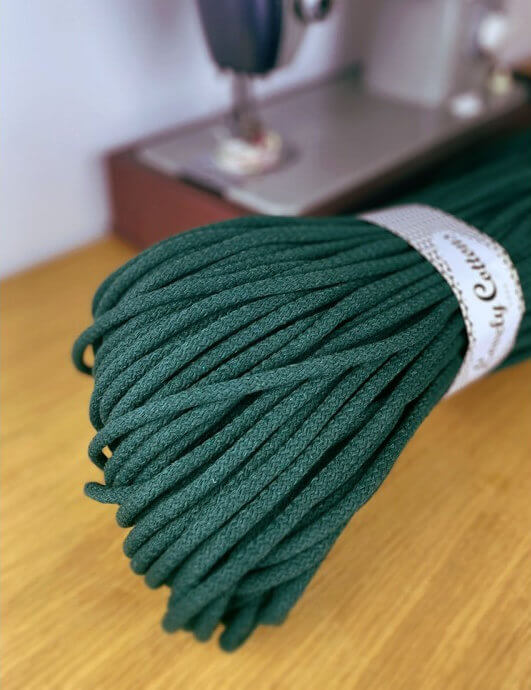 lovely cottons cord for sewing - bottle green
