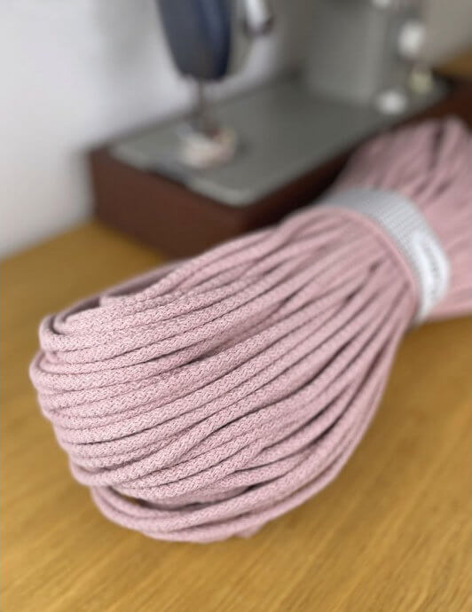 lovely cottons cord for sewing - powder rose