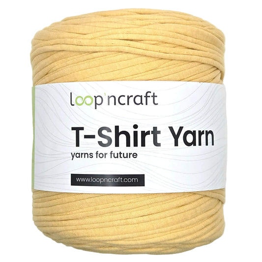 recycled cotton t-shirt yarn in maize