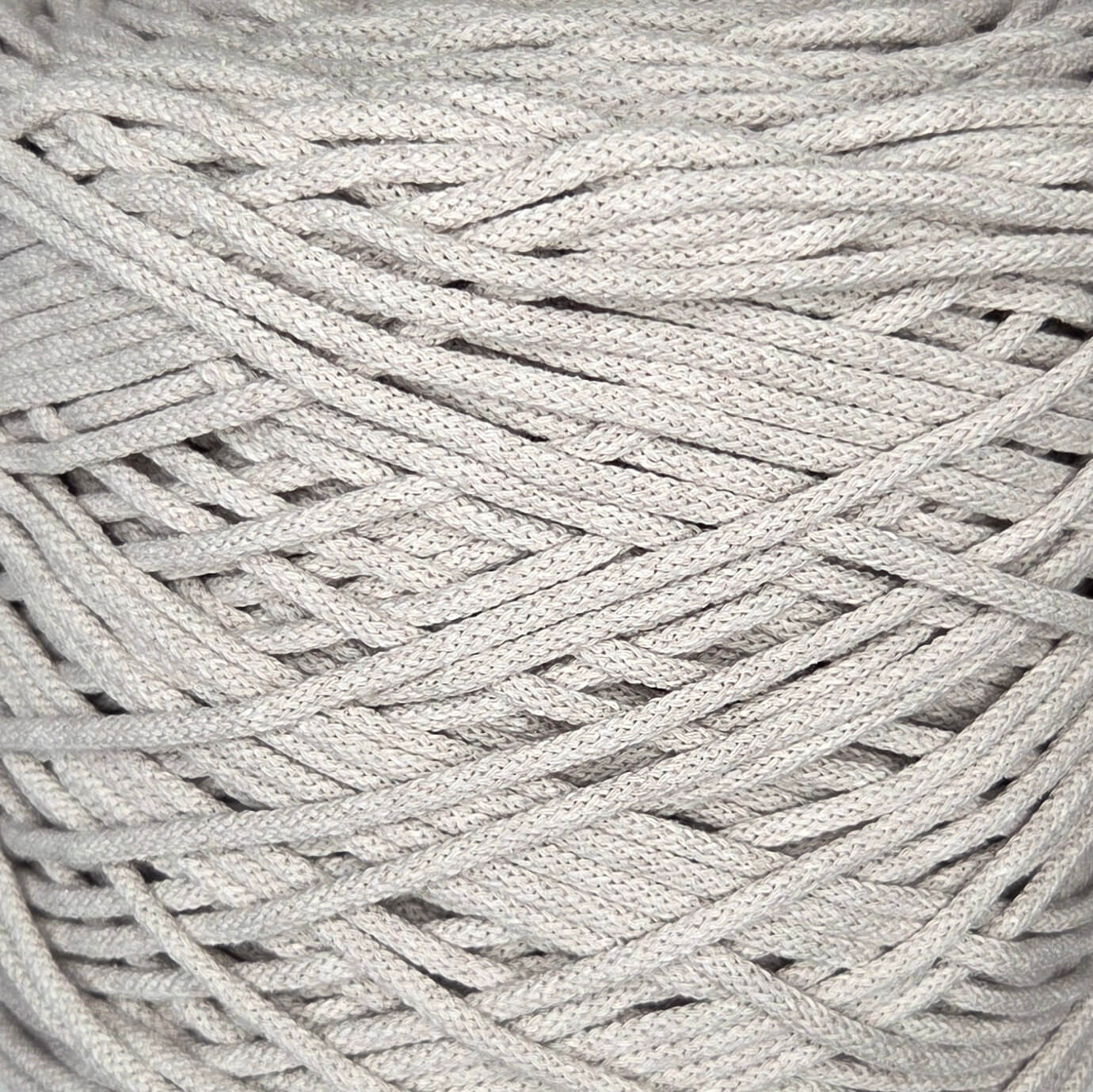 lovely cottons braided 5mm cord - oatmeal