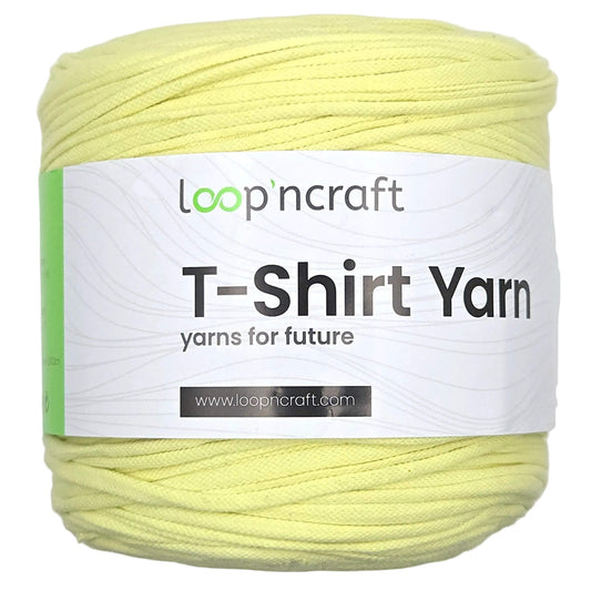 recycled cotton t-shirt yarn in pastel green