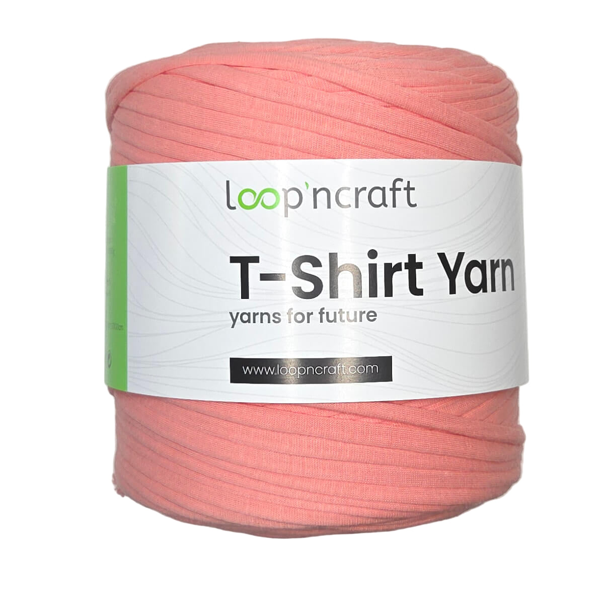 recycled cotton t-shirt yarn in peach