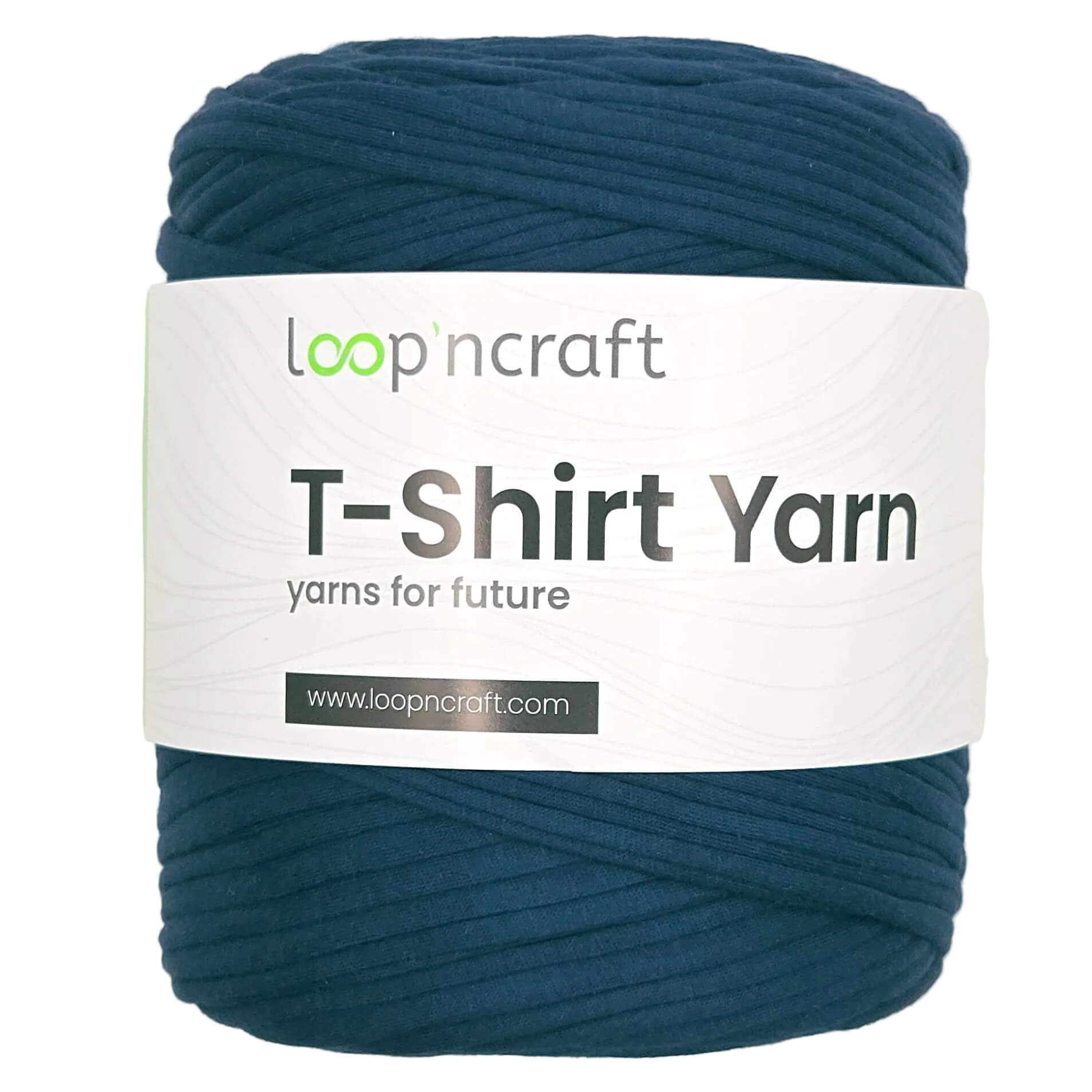 recycled cotton t-shirt yarn peacock blue