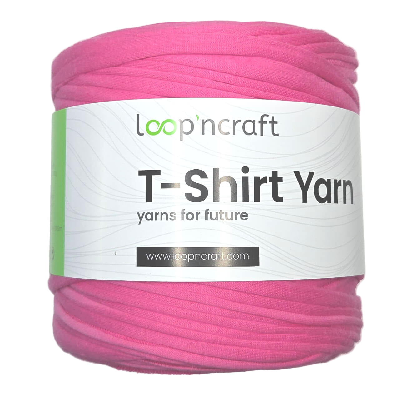 recycled cotton t-shirt yarn in hot pink