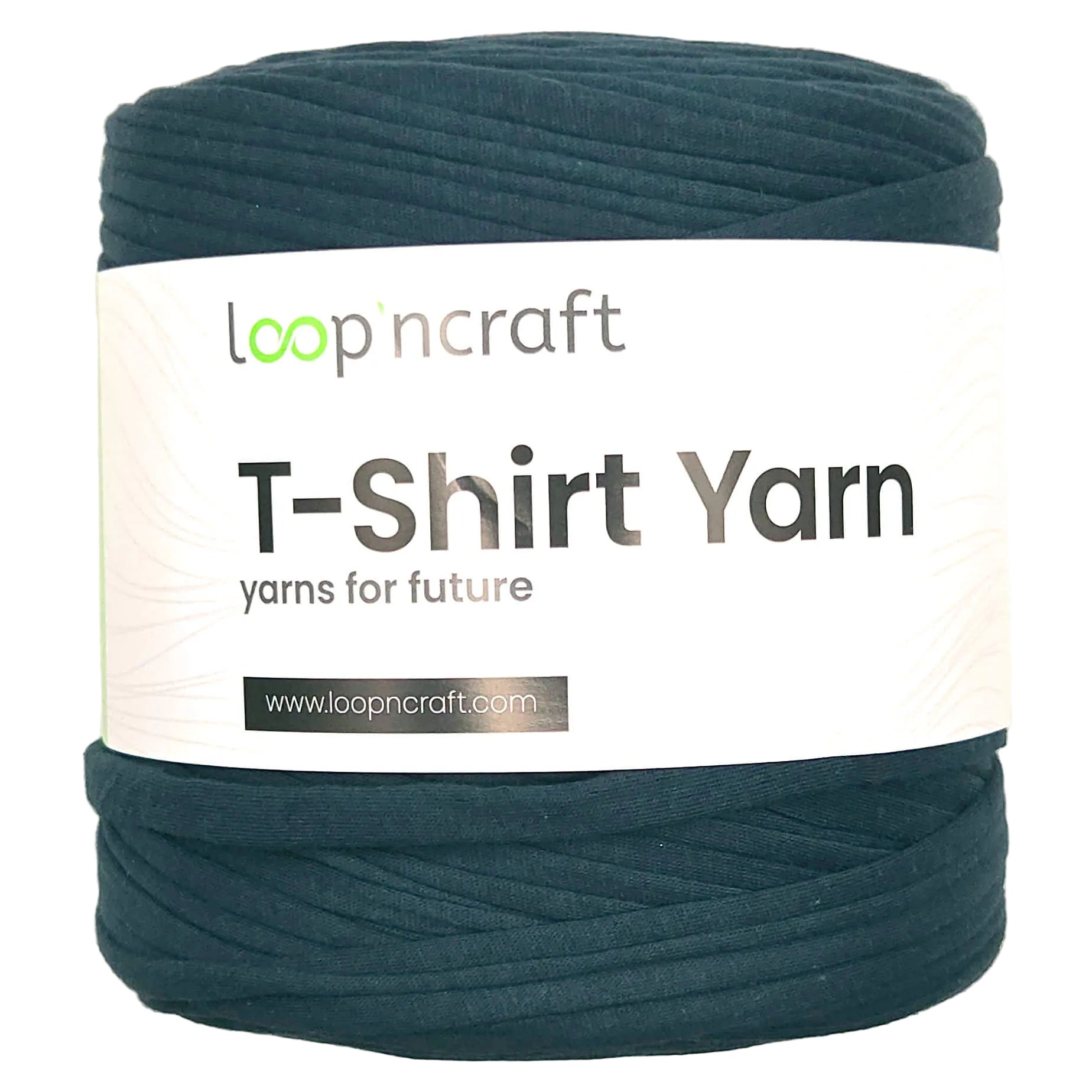 recycled cotton t-shirt yarn in petrol