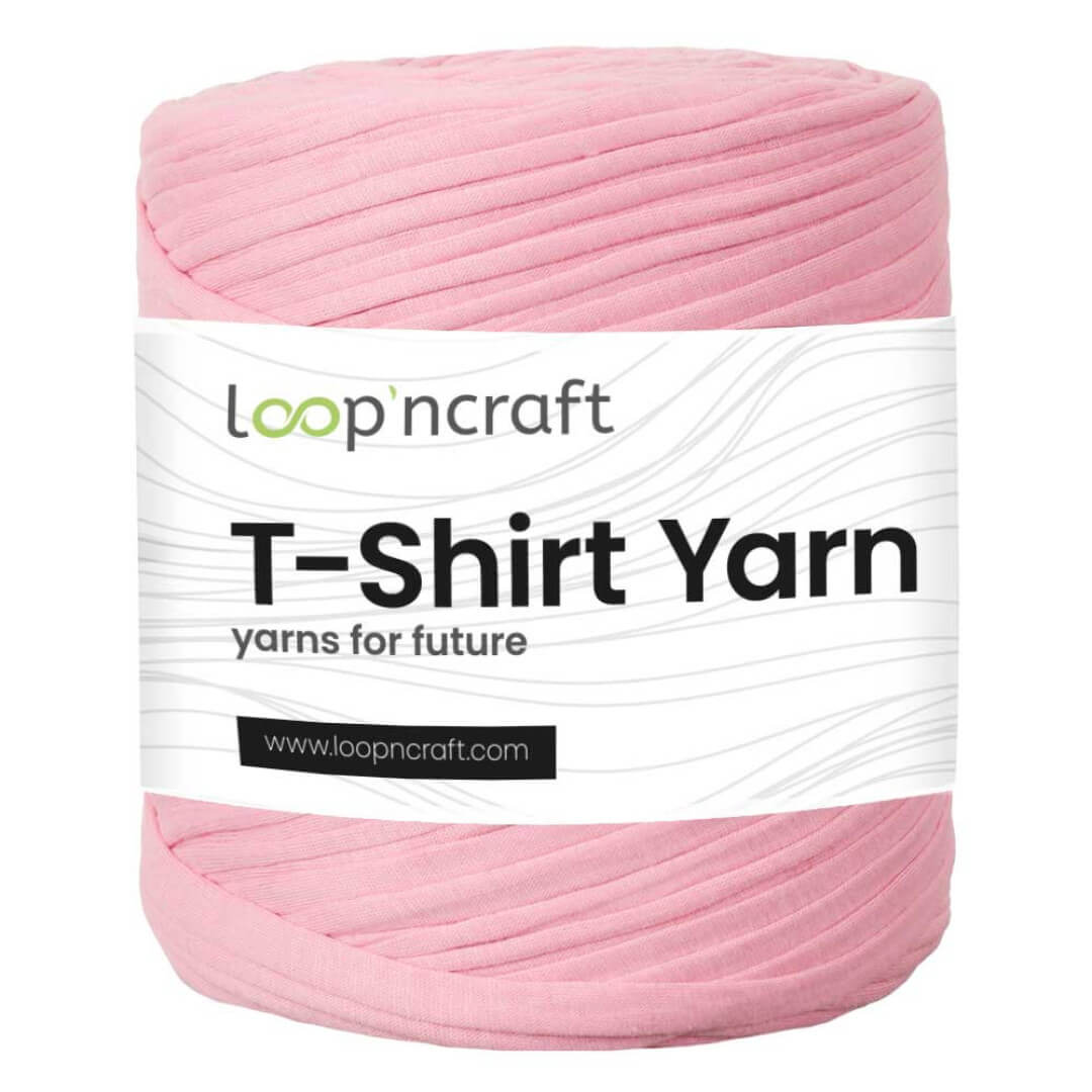 recycled cotton t-shirt yarn in pink