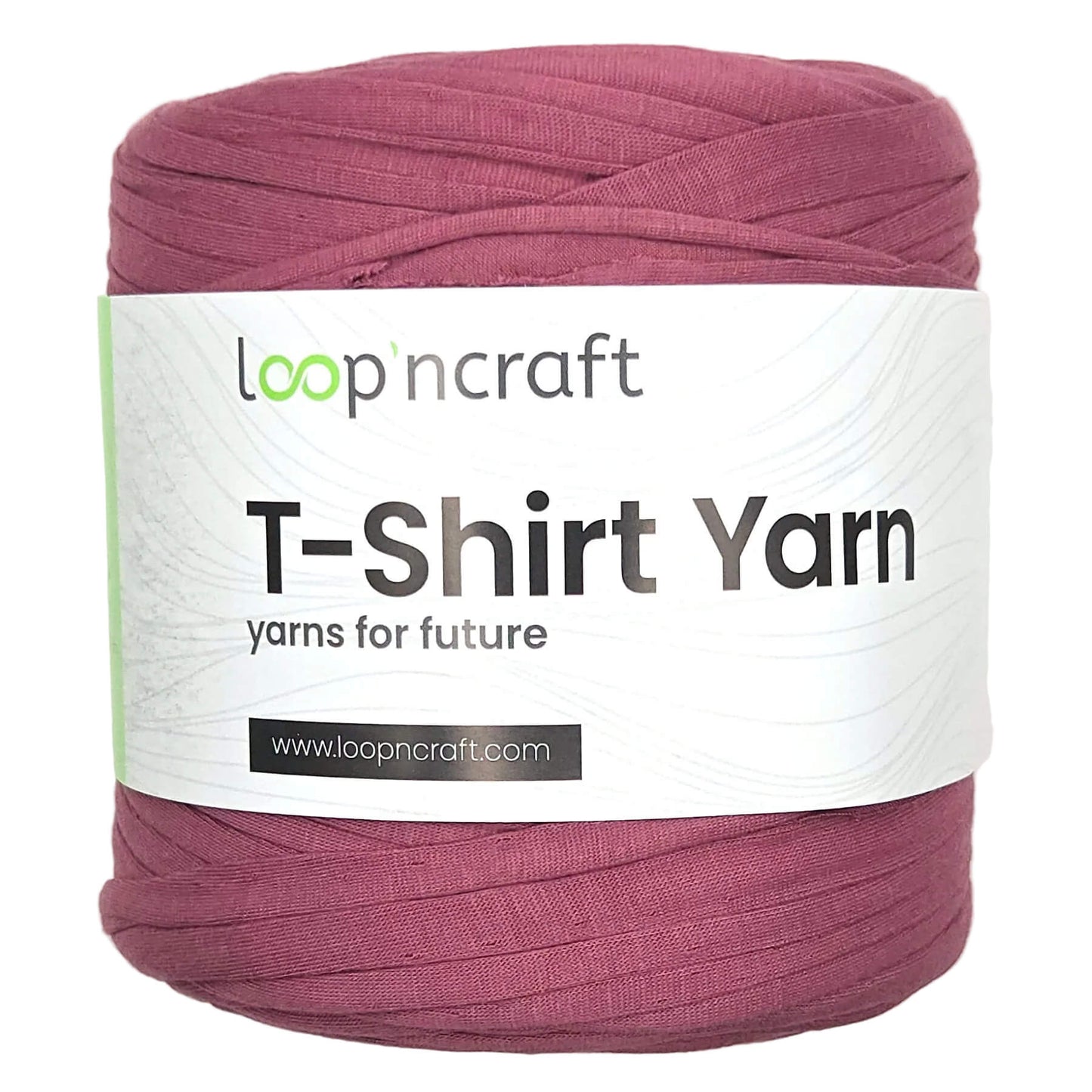 recycled cotton t-shirt yarn in rosewood