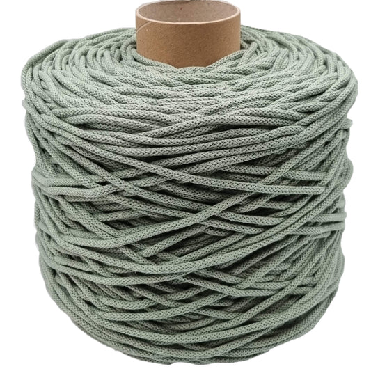 lovely cottons 5mm braided cord - sage green
