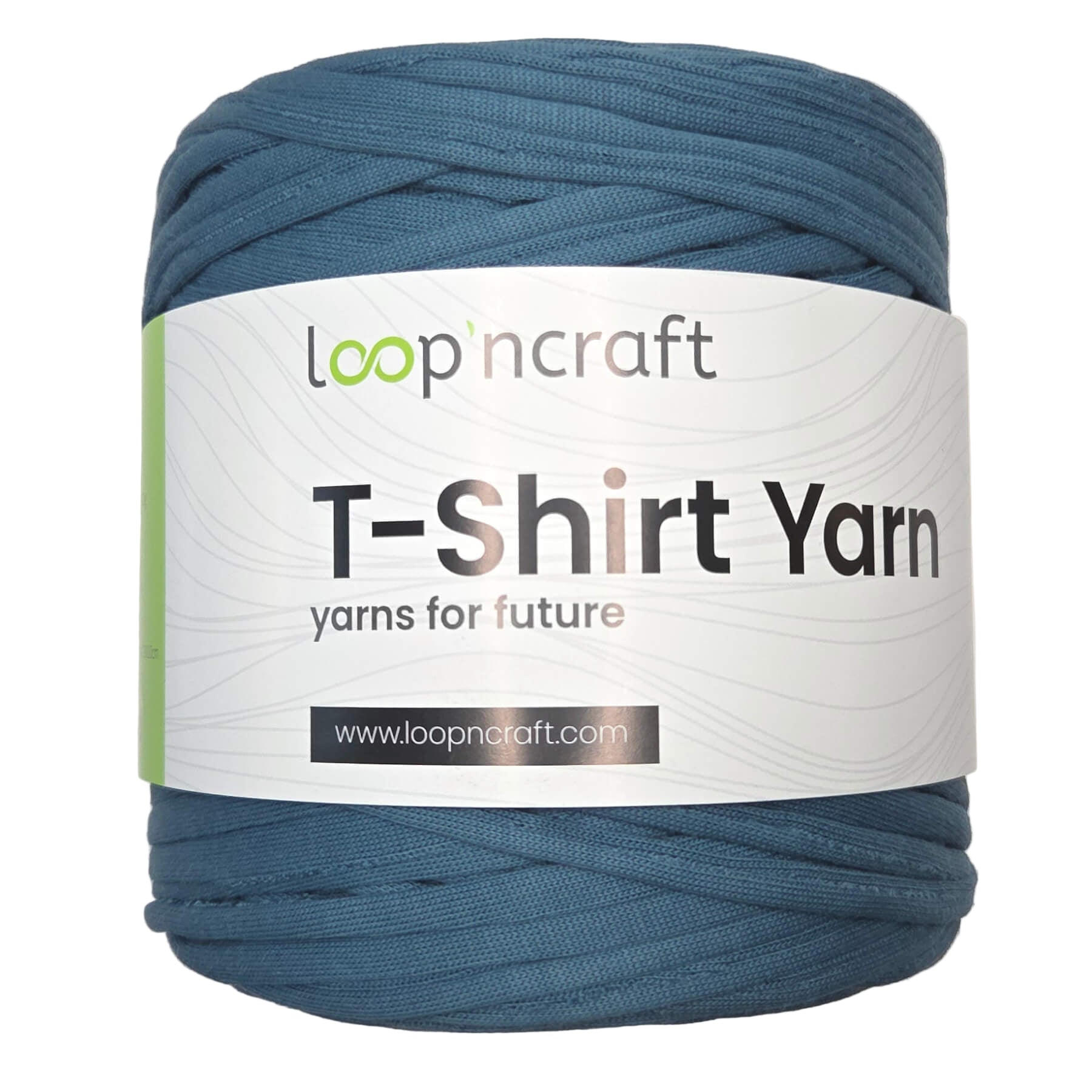 recycled cotton t-shirt yarn in storm blue