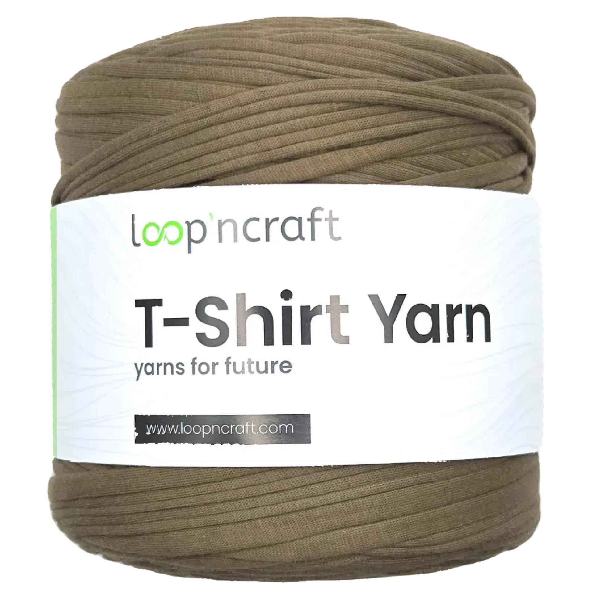 recycled cotton t-shirt yarn in wood green