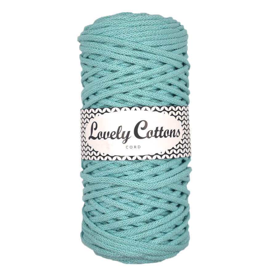 Recycled Cotton Braided 3mm Cord aqua