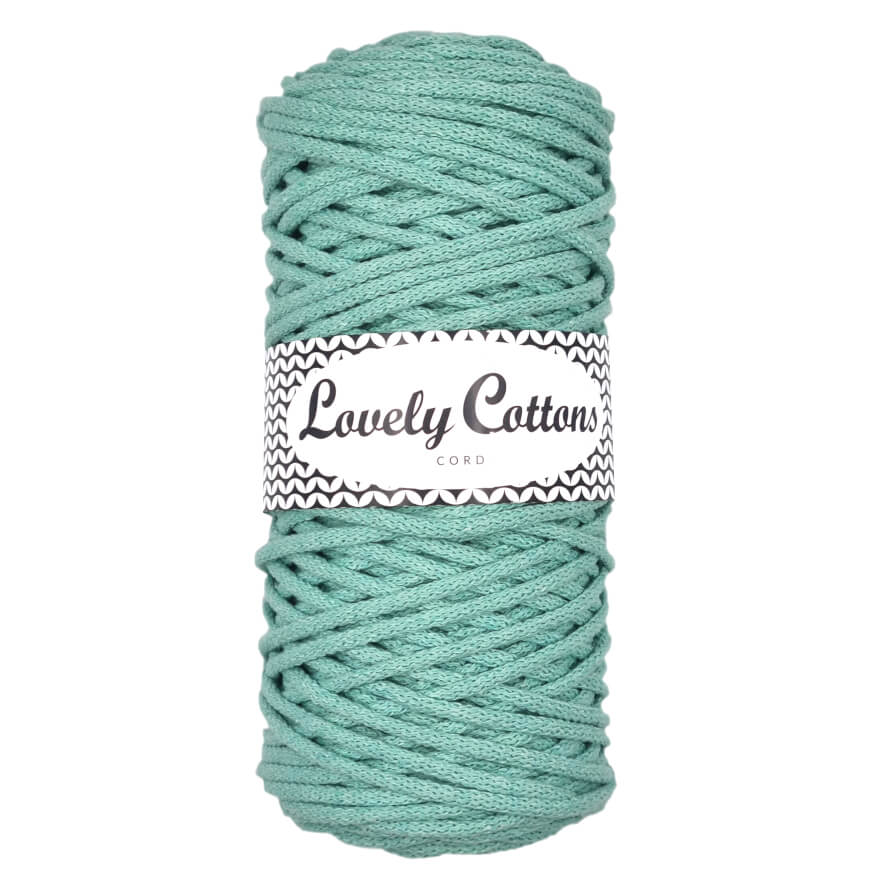 Recycled Cotton Braided 3mm Cord aquamarine