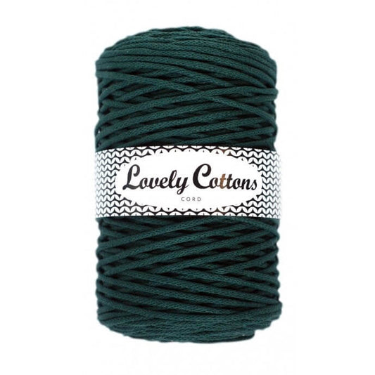 Recycled Cotton Braided 3mm Cord bottle green