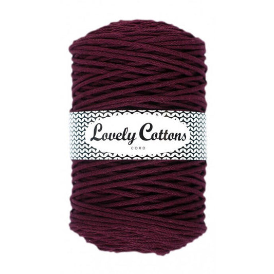 Recycled Cotton Braided 3mm Cord burgundy