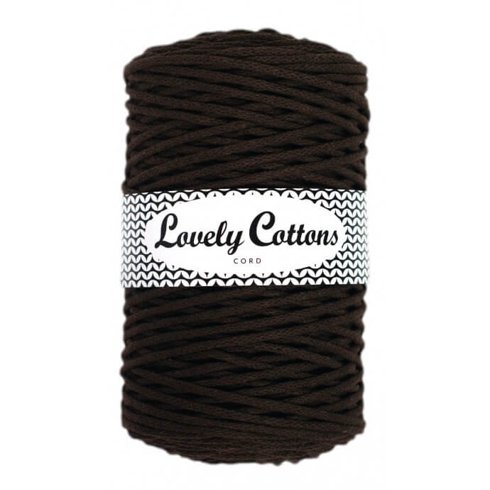 Recycled Cotton Braided 3mm Cord chocolate